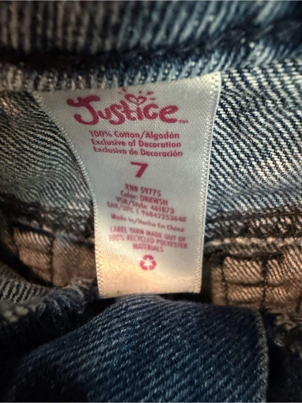 Justice Blue Wide-Leg Jeans with Sparkle Accent